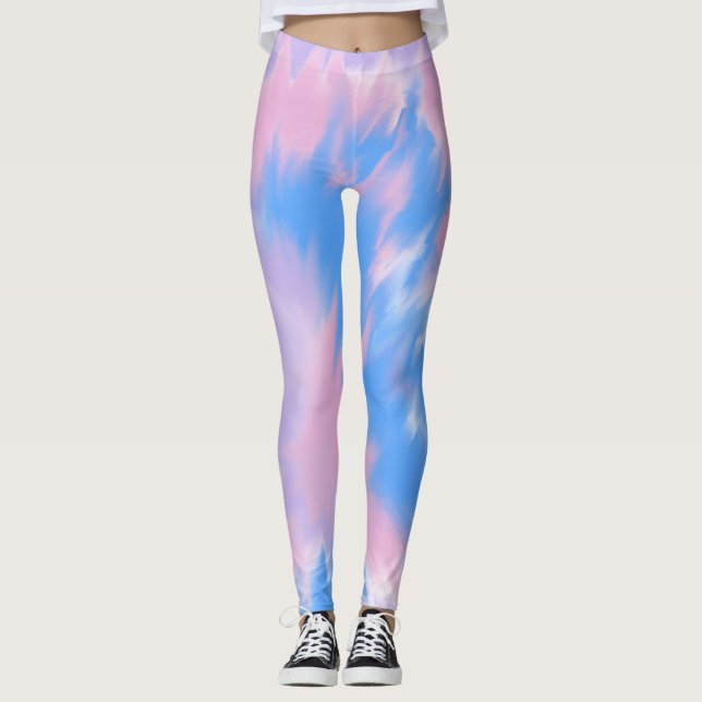 Leggings Leyendas de bonito en púrpura azul pastel y rosa (Anverso)
