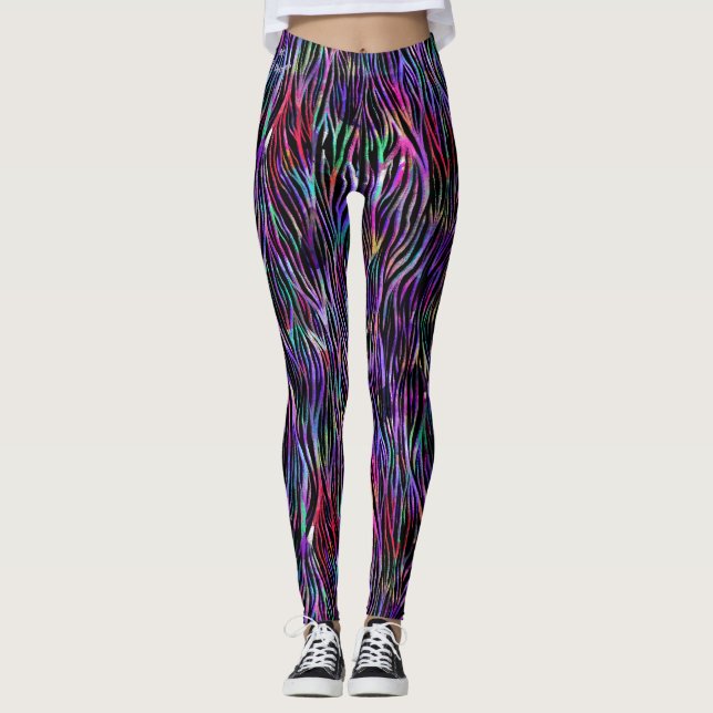 Leggings Leyendas de cebra arco iris (Anverso)