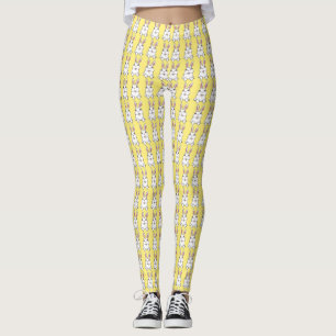 Leggings Leyendas de conejito de Pascua Amarillo