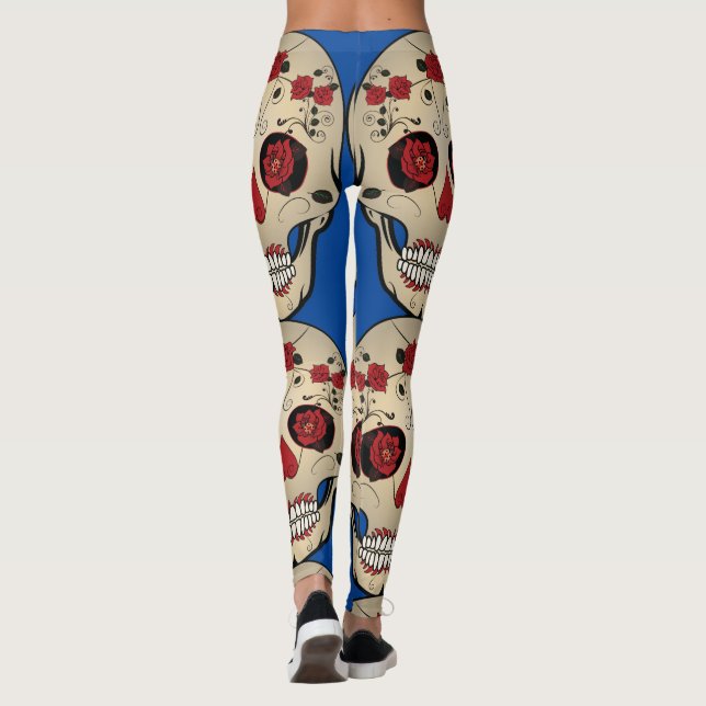Leggings Leyendas de cráneo de azúcar - Diseño de cráneo de (Reverso)