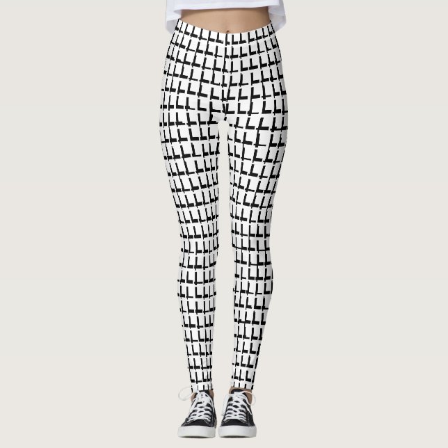 Leggings Leyendas de cuadrados blancos y negros (Anverso)