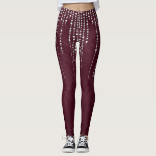 Leggings Leyendas de cuentas de color marrón y plata