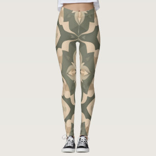 Leggings Leyendas de decoración simétrica - De color suave