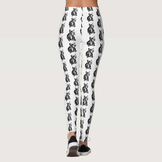 Leggings Leyendas de dibujo de arte Bulldog francés (Reverso)