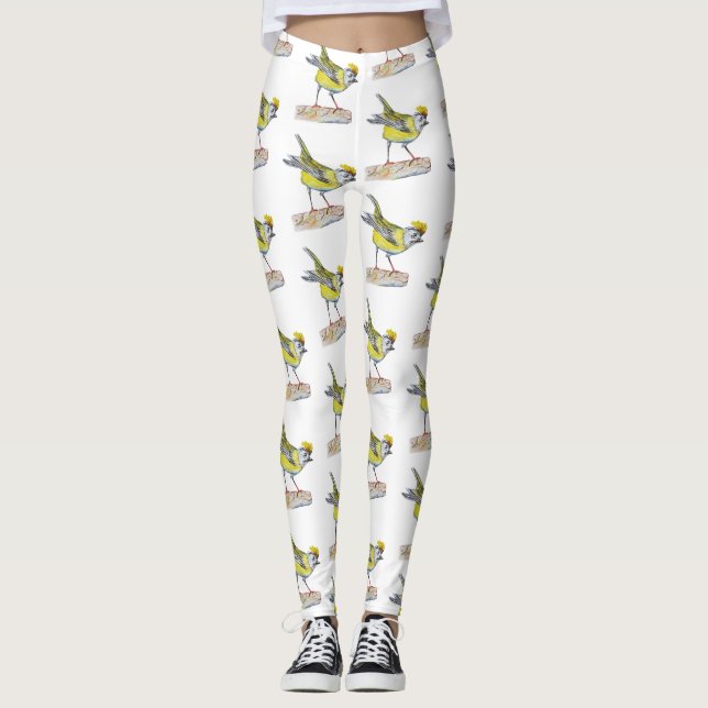 Leggings Leyendas de dibujo de aves amarillas (Anverso)