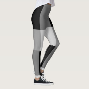 Leggings Leyendas de diseño de arte gris y negro