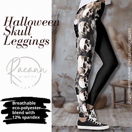 Leggings Leyendas de diseño de cráneo de Halloween