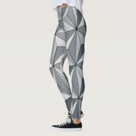 Leggings Leyendas de diseño de geográficos plateados