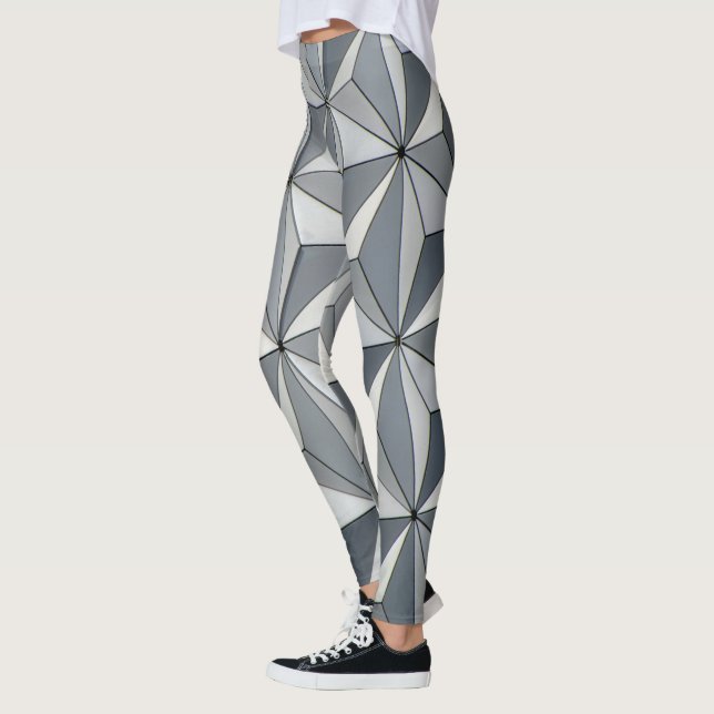 Leggings Leyendas de diseño de geográficos plateados (Izquierda)