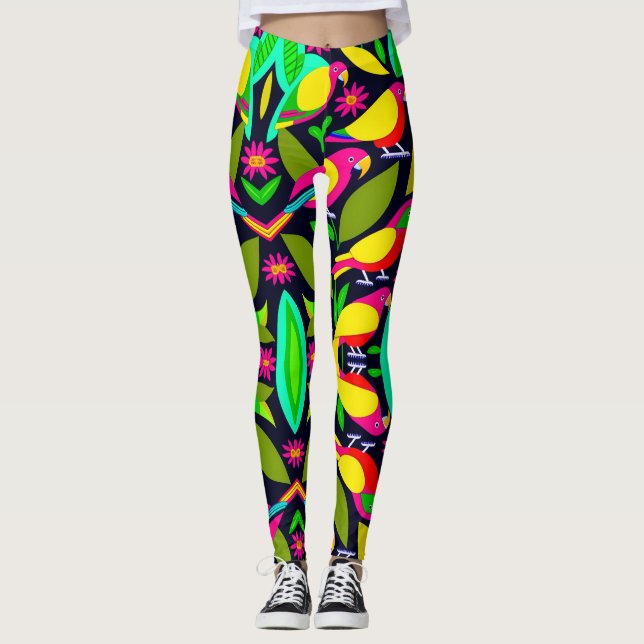Leggings Leyendas de diseño de loros (Anverso)