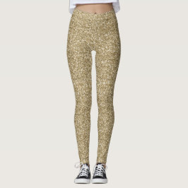 Leggings Leyendas de diseño de Purpurina de oro falso
