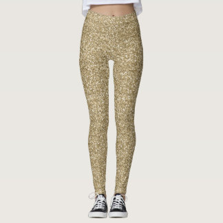 Leggings Leyendas de diseño de Purpurina de oro falso