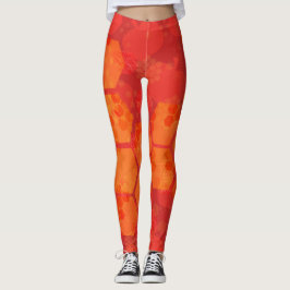 Leggings Leyendas de diseño del naranja Honeycomb