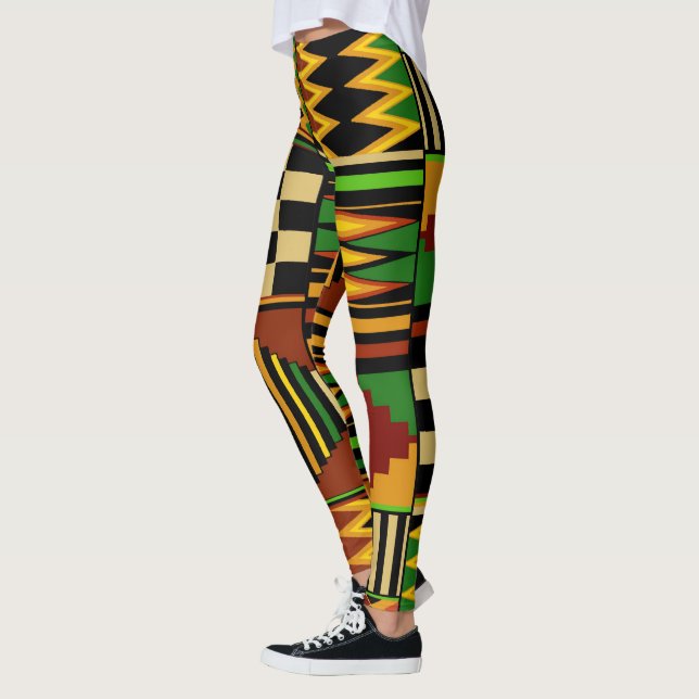 Leggings Leyendas de diseño tribal de kente en África (Izquierda)