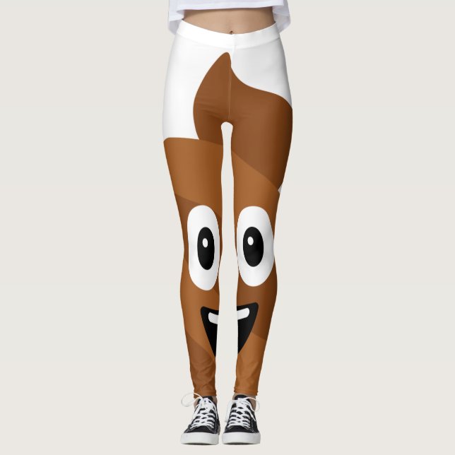 Leggings Leyendas de Emoji de poop (Anverso)