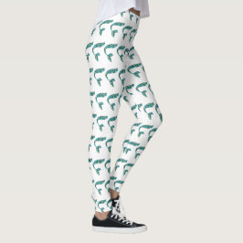 Leggings Leyendas de esquisto de sirvienta blancas y verdes