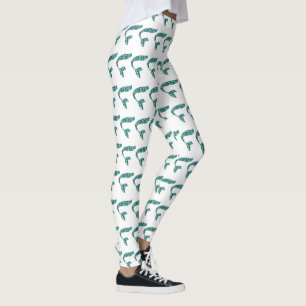 Leggings Leyendas de esquisto de sirvienta blancas y verdes