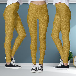 Leggings Leyendas de estilo de patrón de Purpurina de oro m