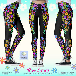 Leggings Leyendas de flores silvestres de Boho Evening