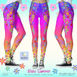 Leggings Leyendas de flores silvestres de verano de Boho<br><div class="desc">Un encantador diseño de flores silvestres de boho en excelentes leggings de calidad. Con un patrón de flores pintadas a mano en varios colores, estas leggings de flores silvestres de bonito son una alegre adición a su día. El color púrpura, rosa y amarillo intenso del sol crea una leyenda veraniega...</div>