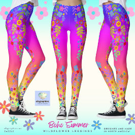 Leggings Leyendas de flores silvestres de verano de Boho