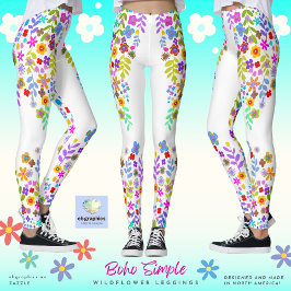 Leggings Leyendas de flores silvestres simples Boho