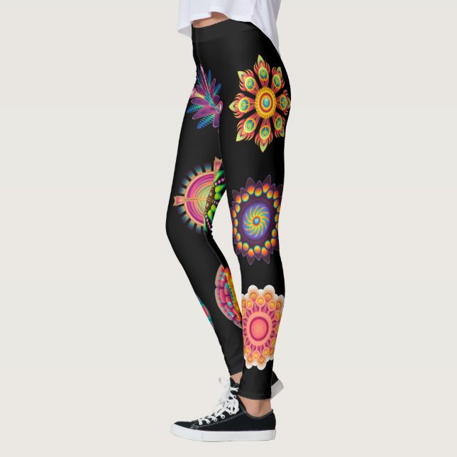 Leggings Leyendas de fondo de Mandala (Izquierda)
