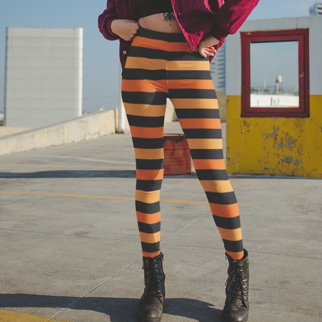 Leggings Leyendas de franja de Halloween negras y Naranjas (Subido por el creador)