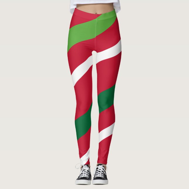 Leggings Leyendas de franja roja y verde #HolidayZ (Anverso)