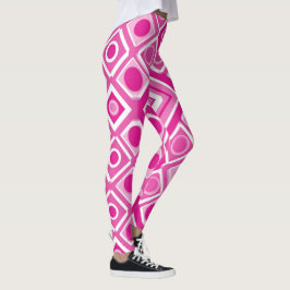 Leggings Leyendas de geometría blanca rosada
