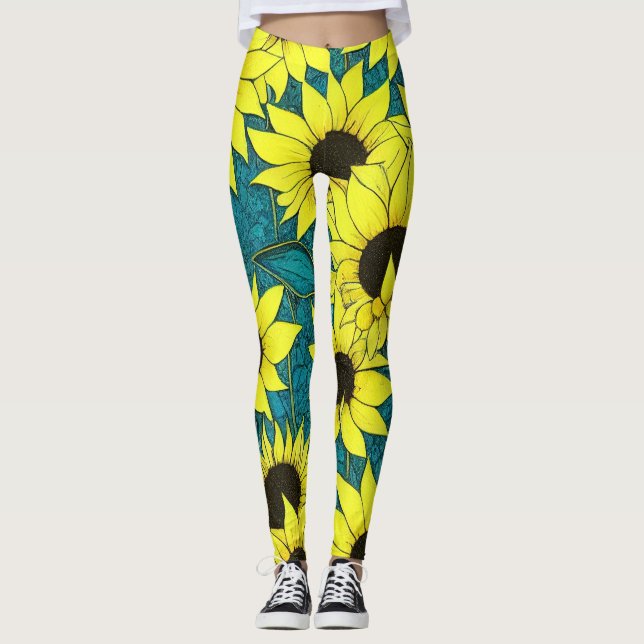 Leggings Leyendas de girasol Guay - flores de sol gigantes  (Anverso)