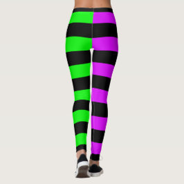 Leggings Leyendas de Halloween con rayas de color púrpura v