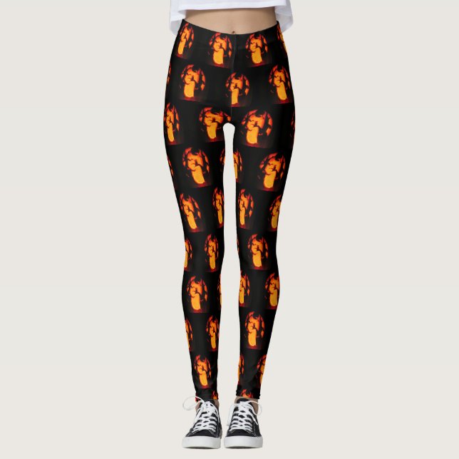 Leggings Leyendas de Halloween de espumosa lechuza (Anverso)