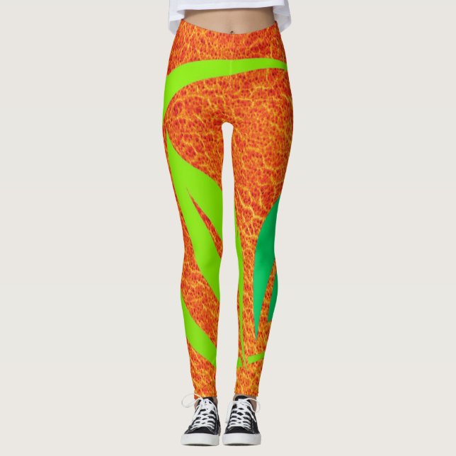 Leggings Leyendas de hojas de armonía verde (Anverso)