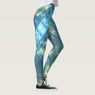 Leggings Leyendas de hojas de palmera verde pálido