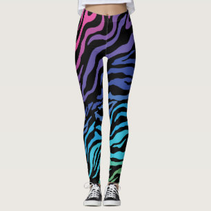 Leggings Leyendas de huellas de cebra arco iris