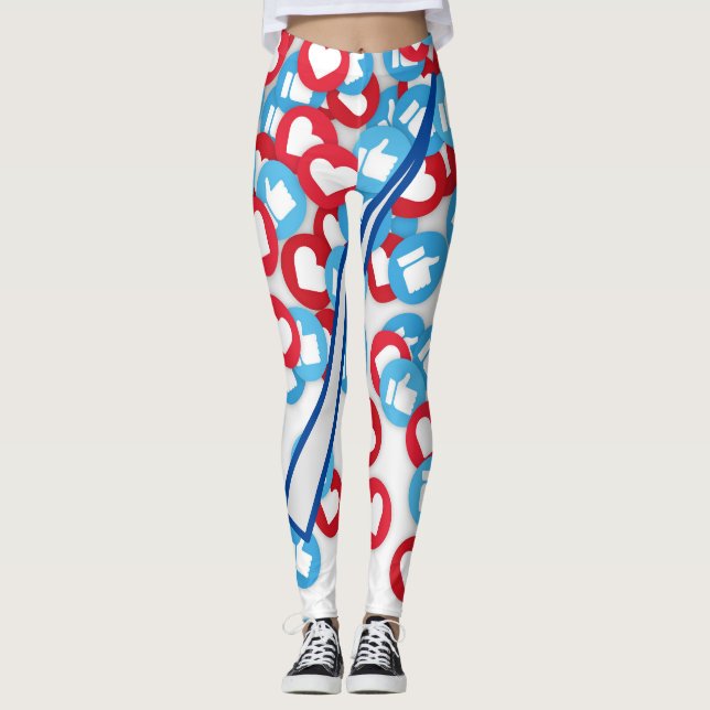 Leggings Leyendas de iconos de medios sociales - Patrón de  (Anverso)