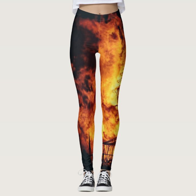 Leggings Leyendas de iglesia en llamas (Anverso)