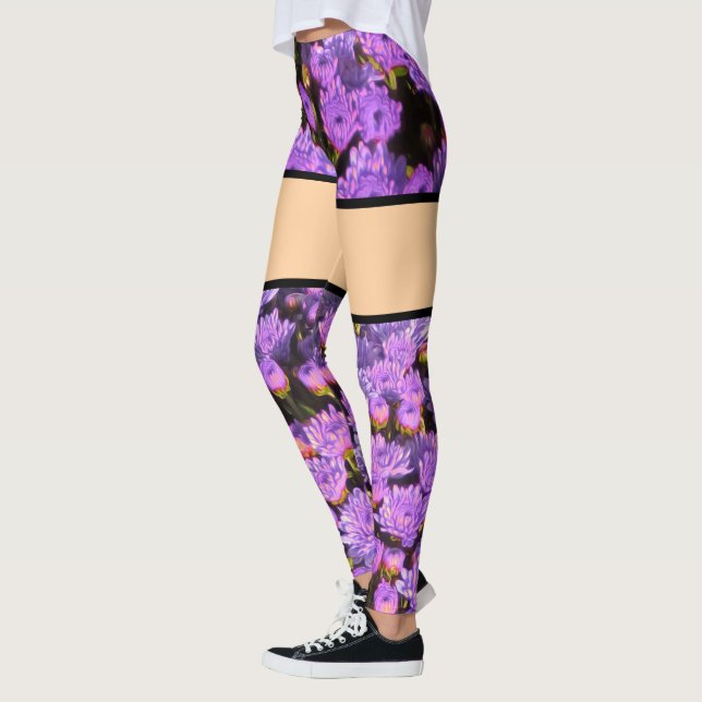 Leggings Leyendas de ilusión de flores moradas (Izquierda)