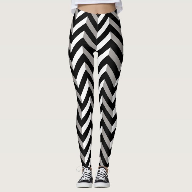 Leggings Leyendas de ilusión óptica geométrica de Chevrons (Anverso)