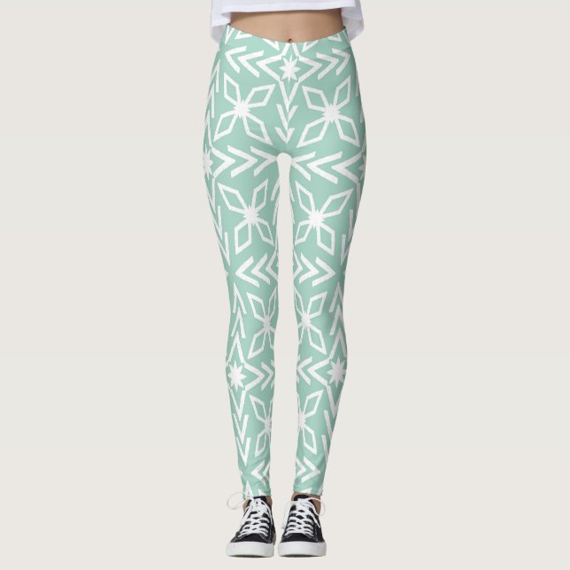 Leggings Leyendas de imprenta blanca y de madera de acuario (Anverso)