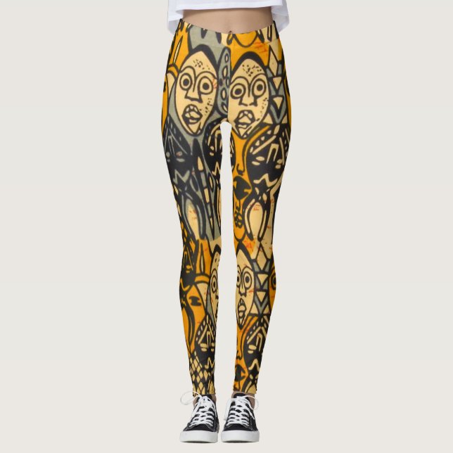 Leggings Leyendas de impresión africanas (Anverso)