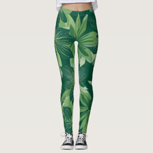 Leggings Leyendas de impresión completa de hojas botánicas