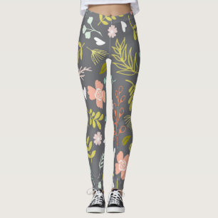 Leggings Leyendas de impresión de carbón gris, verde limón 