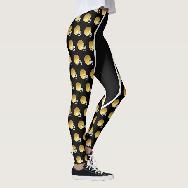 Leggings Leyendas de impresión de cascos de fútbol de oro (Derecha)