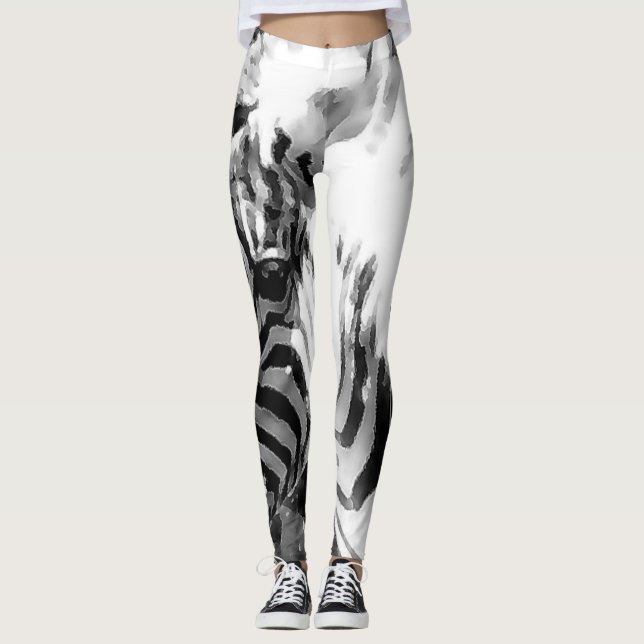 Leggings Leyendas de impresión de cebra de MVB (Anverso)