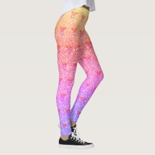 Leggings Leyendas de impresión de Crown and Heart Pastel