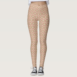 Leggings Leyendas de impresión de diseño marrón, rosa, tan 