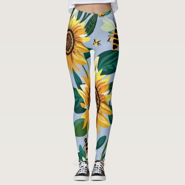 Leggings Leyendas de impresión de girasol (Anverso)