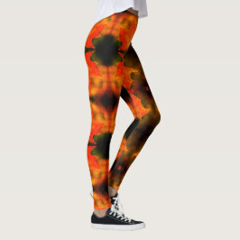 Leggings Leyendas de impresión de hojas de follaje otoñales
